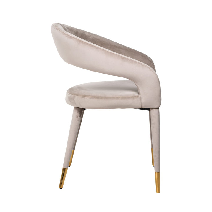Dining room chair Gia khaki velvet fire retardant
