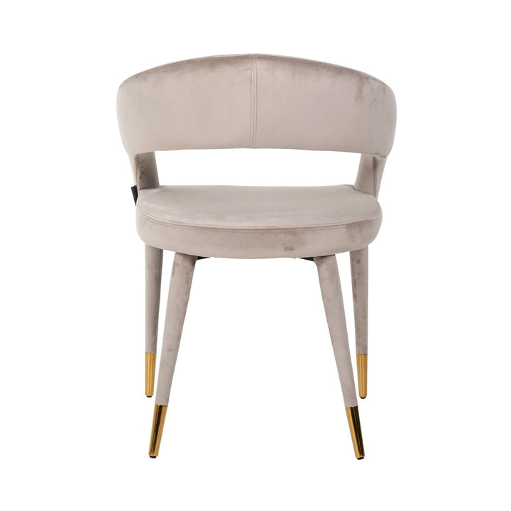 Dining room chair Gia khaki velvet fire retardant