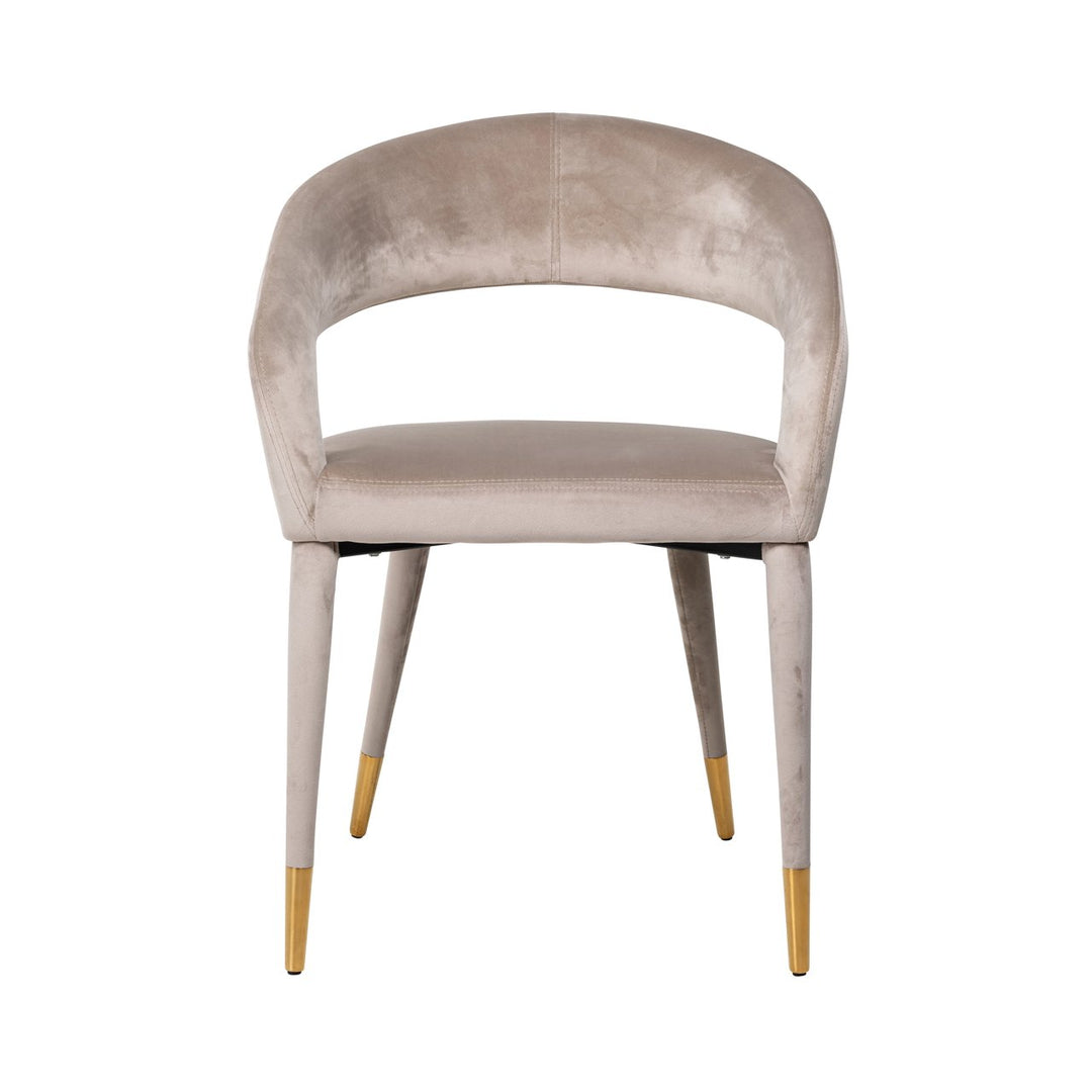 Dining room chair Gia khaki velvet fire retardant
