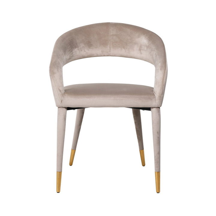 Dining room chair Gia khaki velvet fire retardant