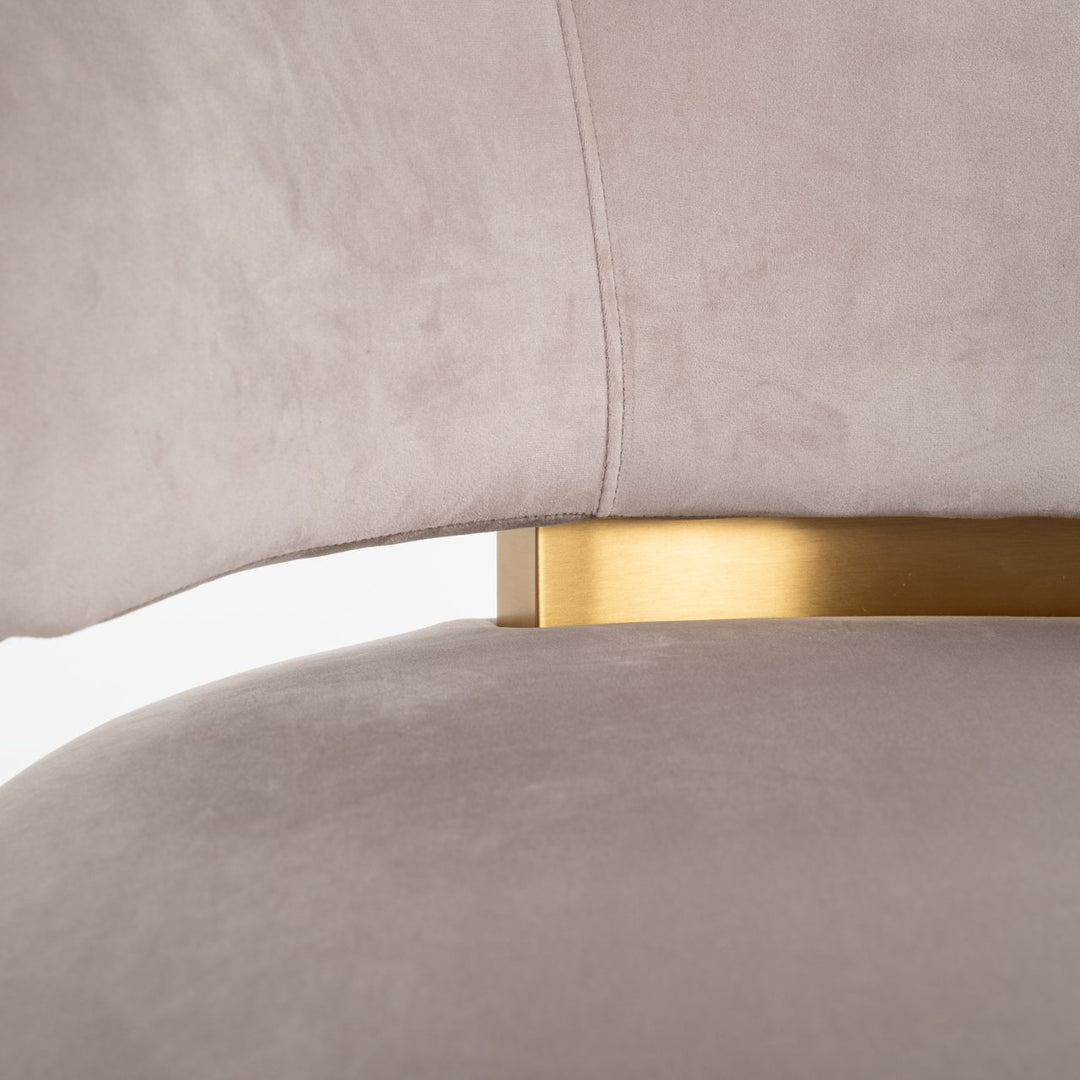 Lounge chair Maxime khaki velvet swivel