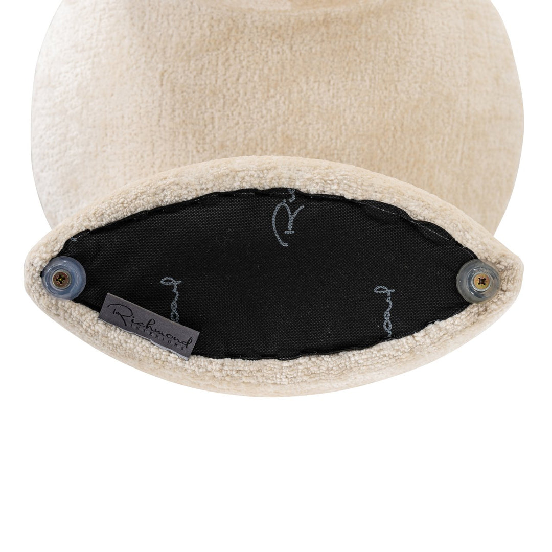 Fargo white chenille pouf &amp; footstool