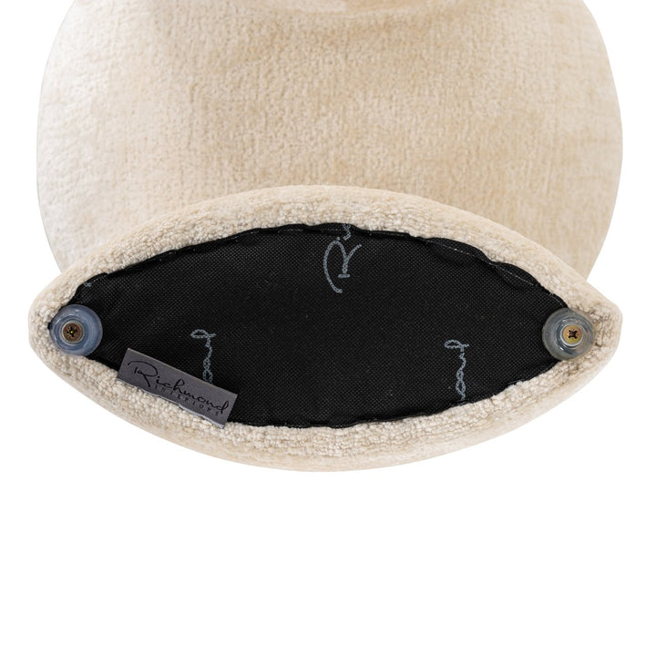 Fargo white chenille pouf &amp; footstool