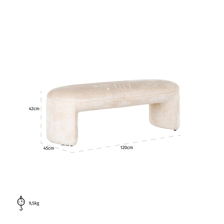 Fargo white chenille sofa