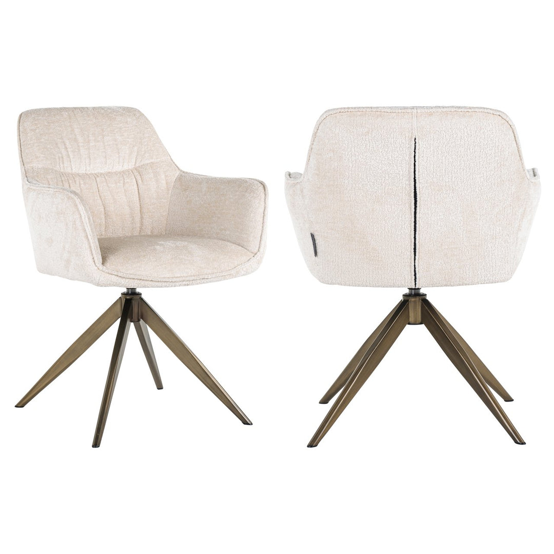 Dining room chair Aline FR white chenille swivel fire retardant