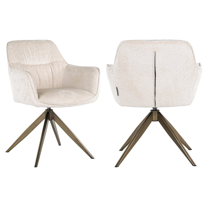 Dining room chair Aline FR white chenille swivel fire retardant