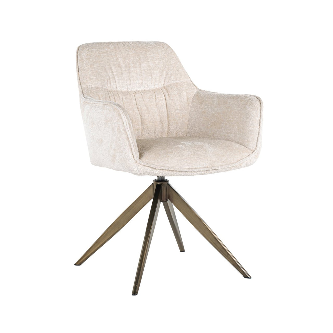 Dining room chair Aline FR white chenille swivel fire retardant