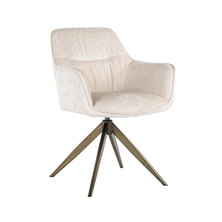 Dining room chair Aline FR white chenille swivel fire retardant