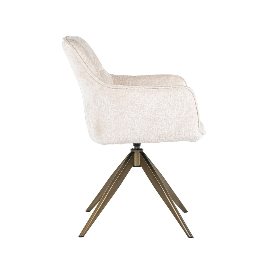 Dining room chair Aline FR white chenille swivel fire retardant