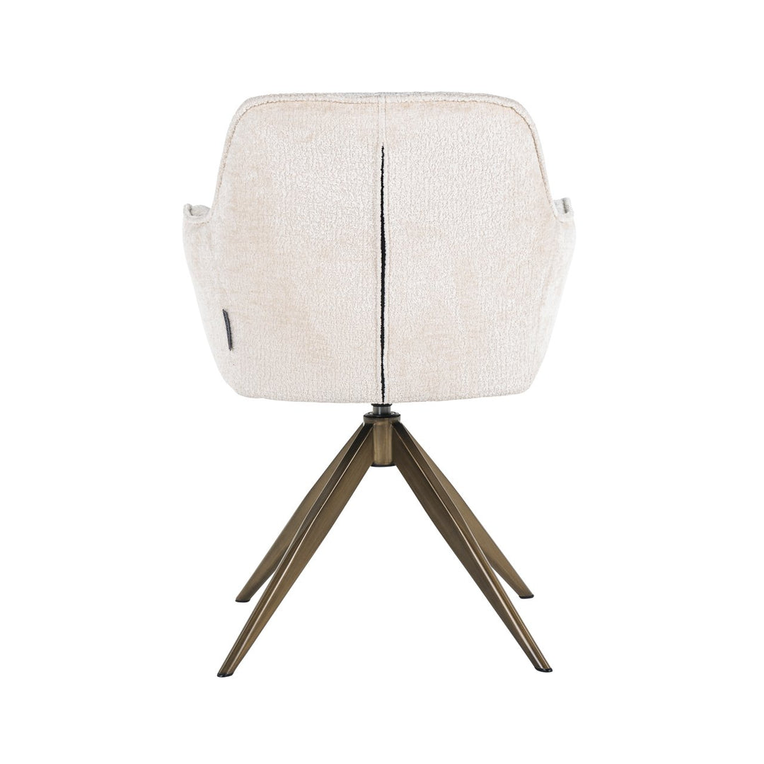 Dining room chair Aline FR white chenille swivel fire retardant