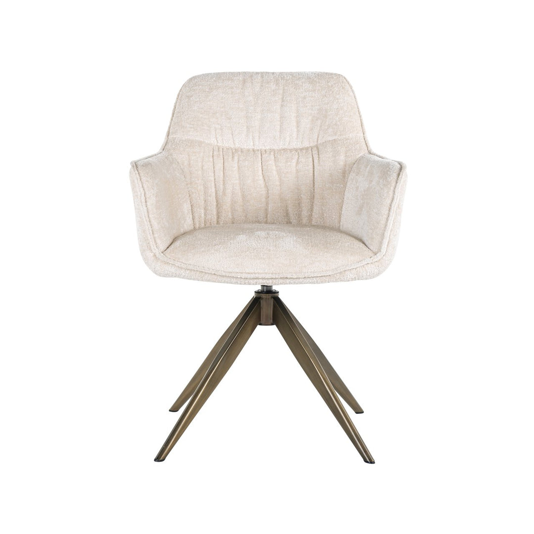 Dining room chair Aline FR white chenille swivel fire retardant