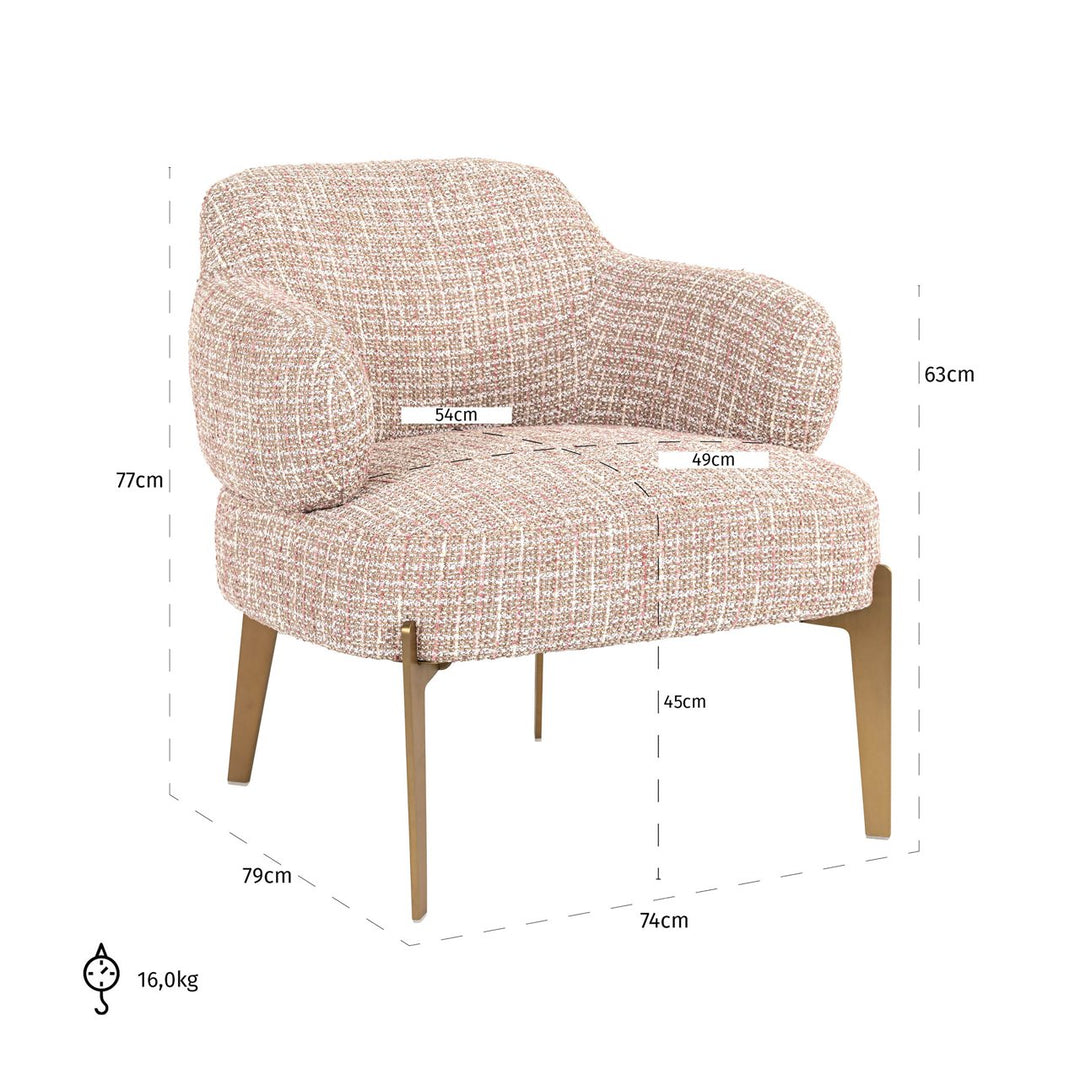 Lounge chair Venus trendy pink