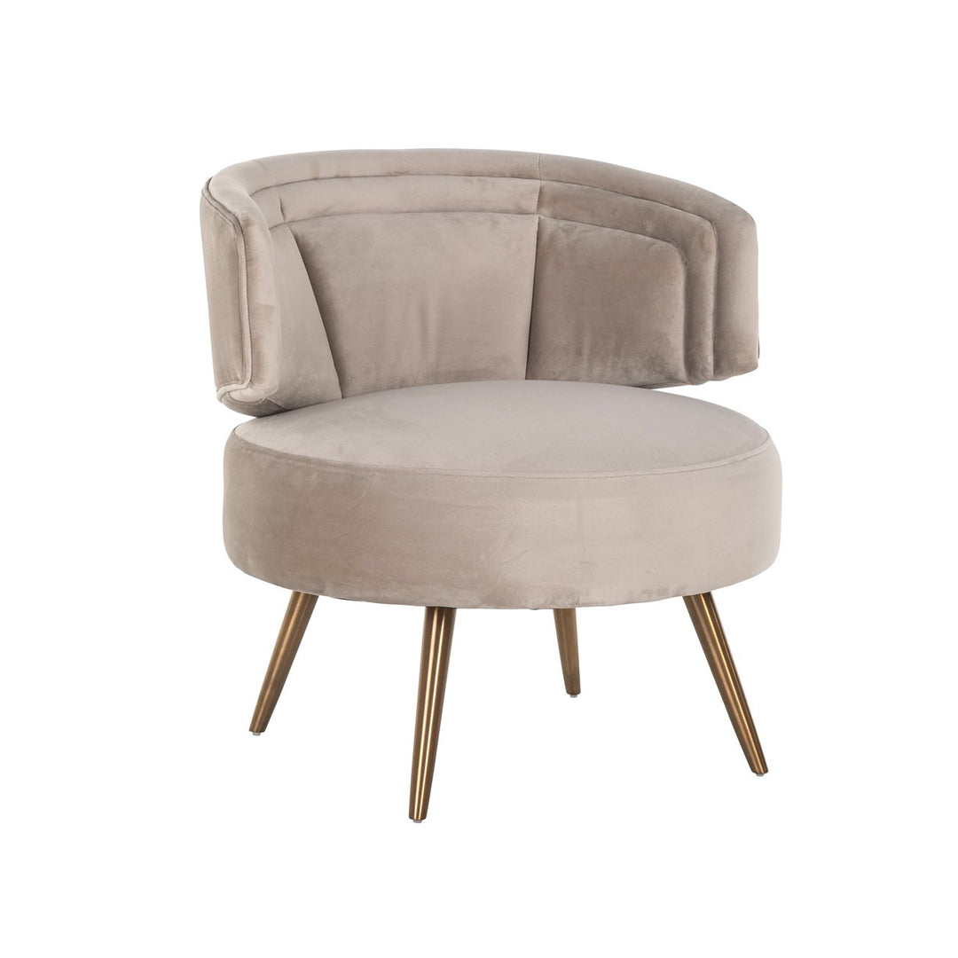 Lounge chair Hazel khaki velvet fire retardant