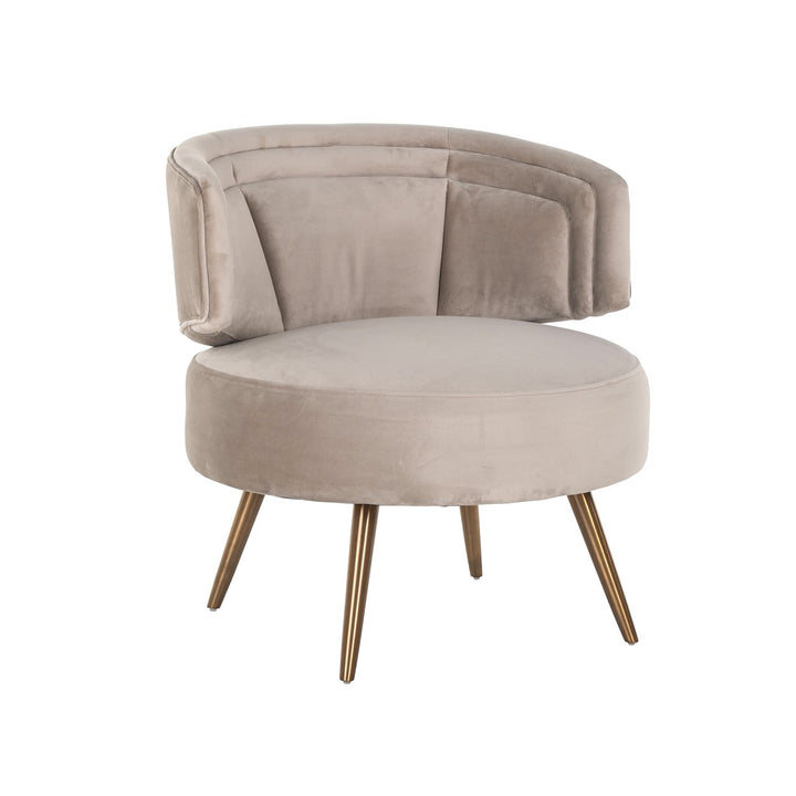 Lounge chair Hazel khaki velvet fire retardant