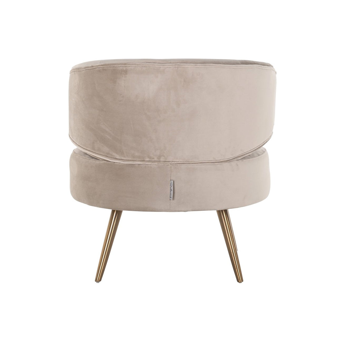 Lounge chair Hazel khaki velvet fire retardant