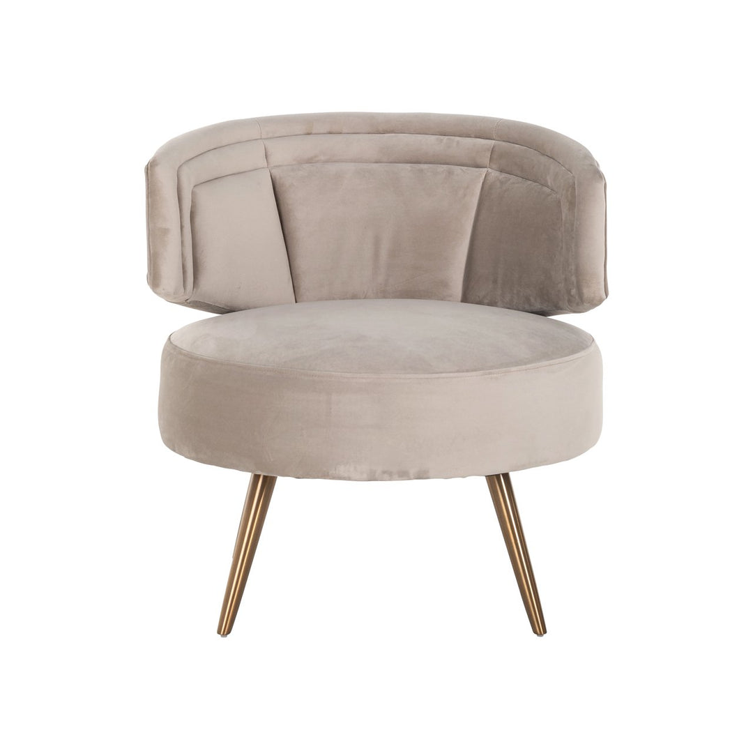 Lounge chair Hazel khaki velvet fire retardant