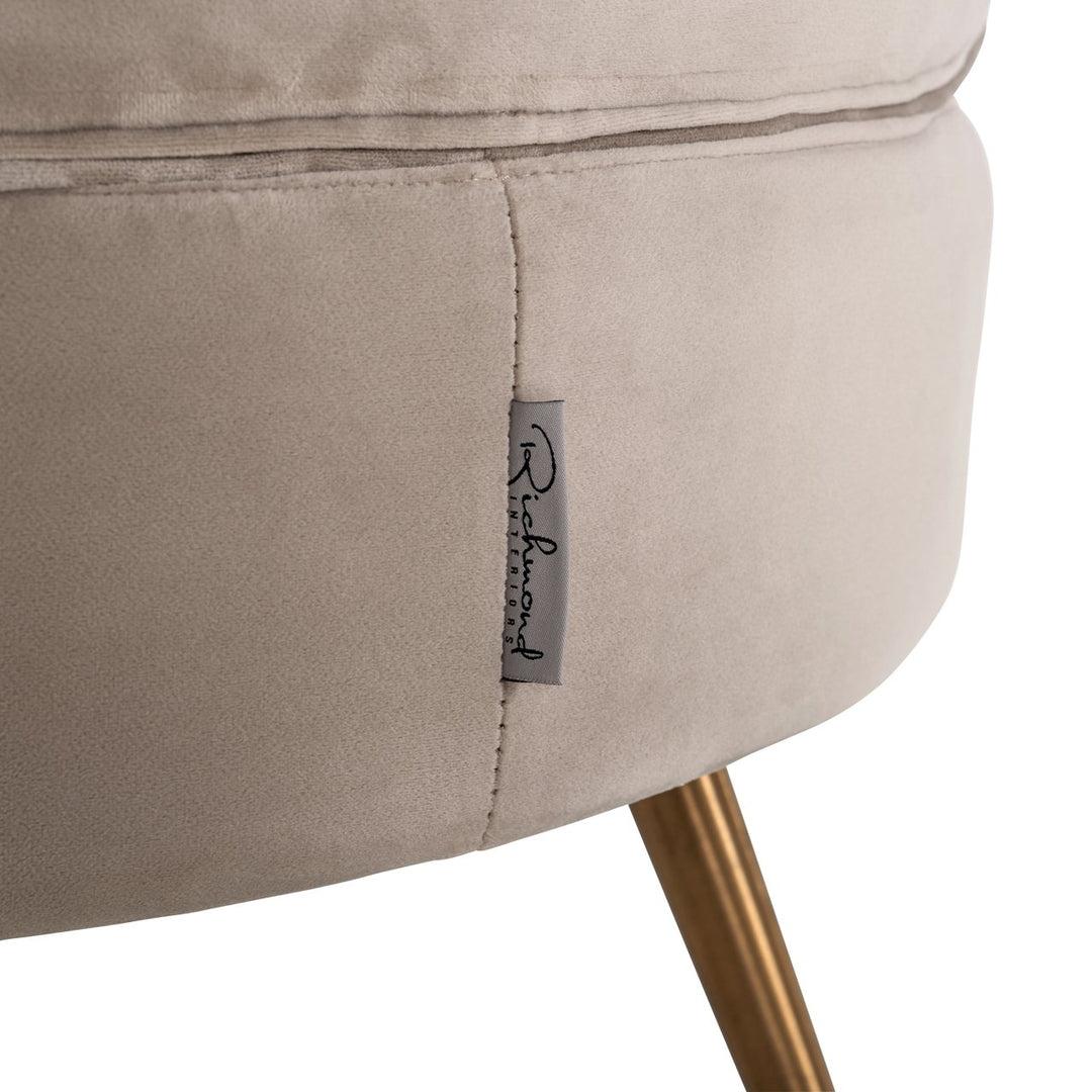 Lounge chair Hazel khaki velvet fire retardant