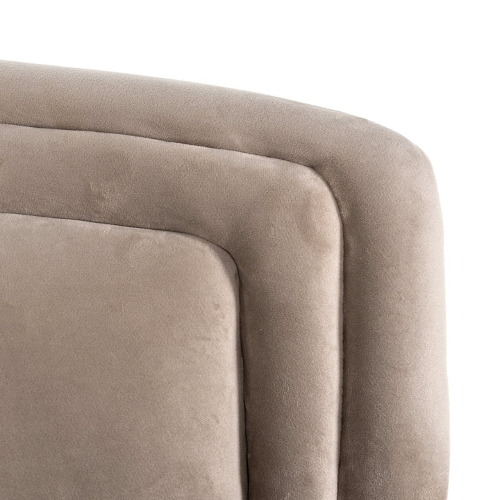 Lounge chair Hazel khaki velvet fire retardant