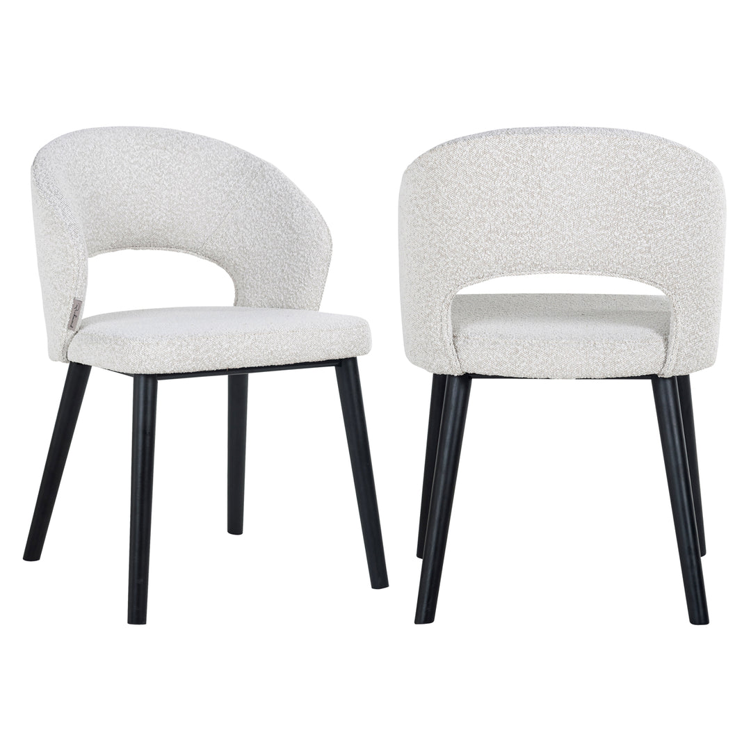 Dining room chair Savoy white bouclé