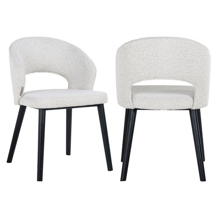 Dining room chair Savoy white bouclé