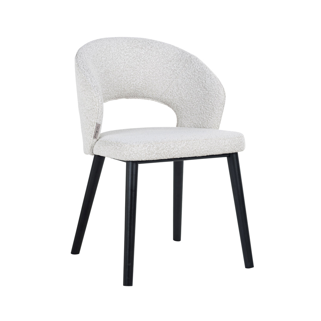 Dining room chair Savoy white bouclé