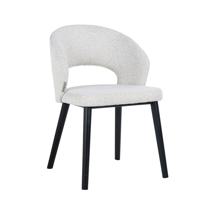 Dining room chair Savoy white bouclé