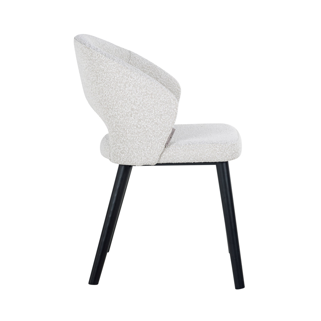 Dining room chair Savoy white bouclé