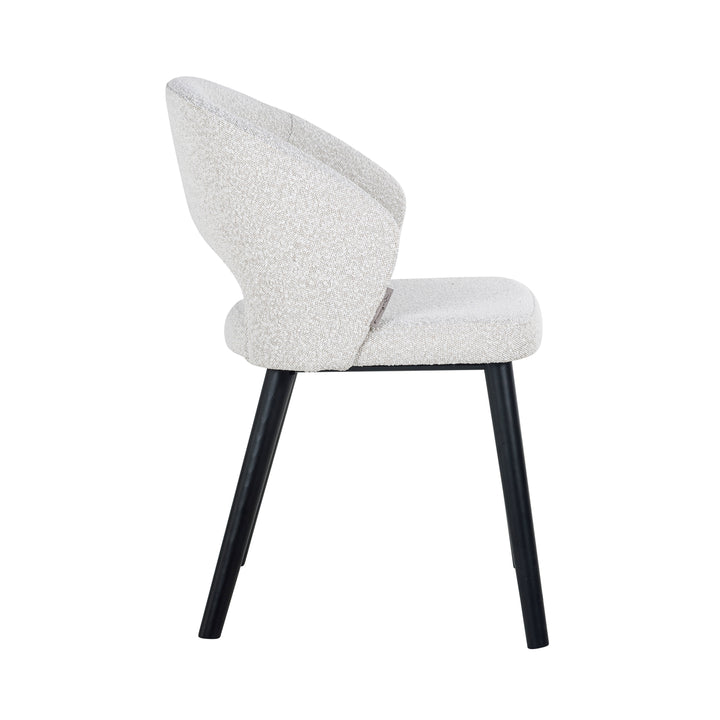 Dining room chair Savoy white bouclé