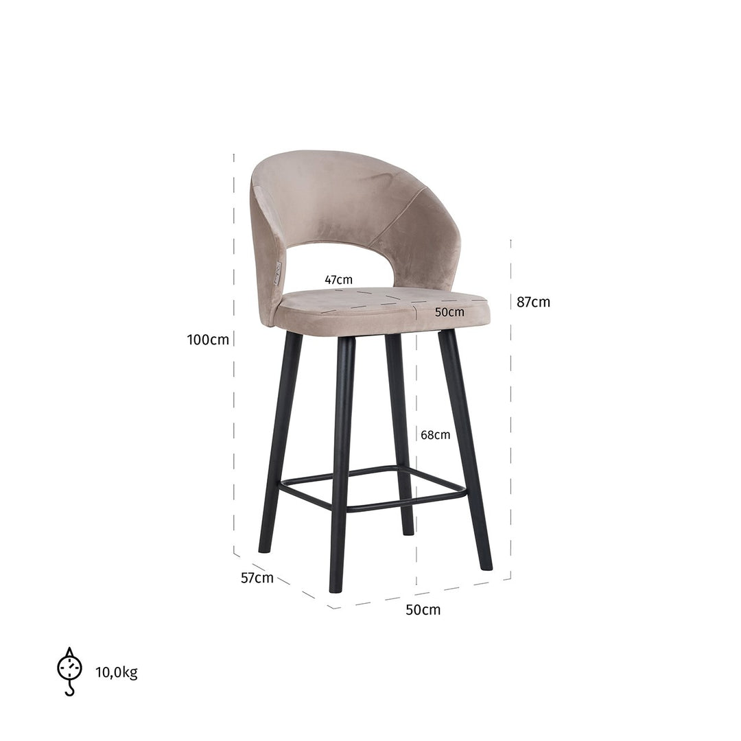 Counter chair Savoy (Quartz Khaki Velvet 903)