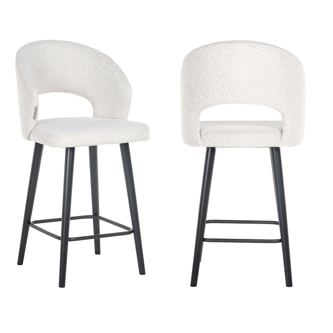Counter chair Savoy white bouclé
