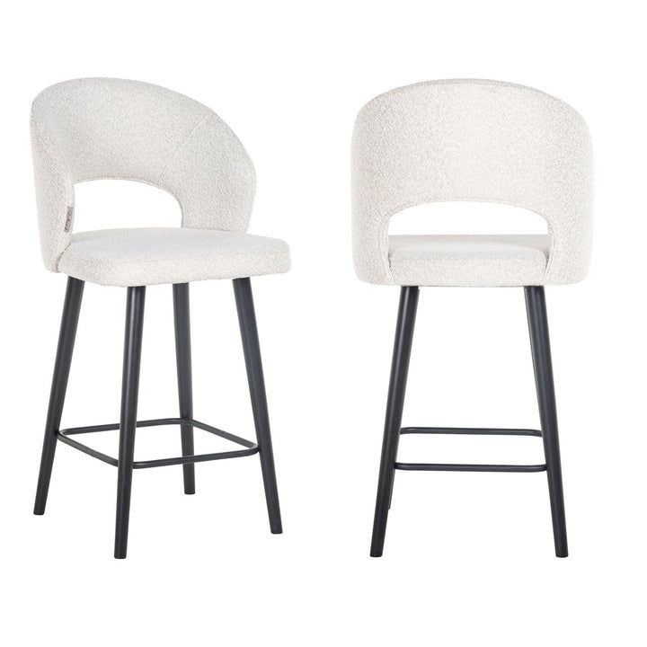 Counter chair Savoy white bouclé