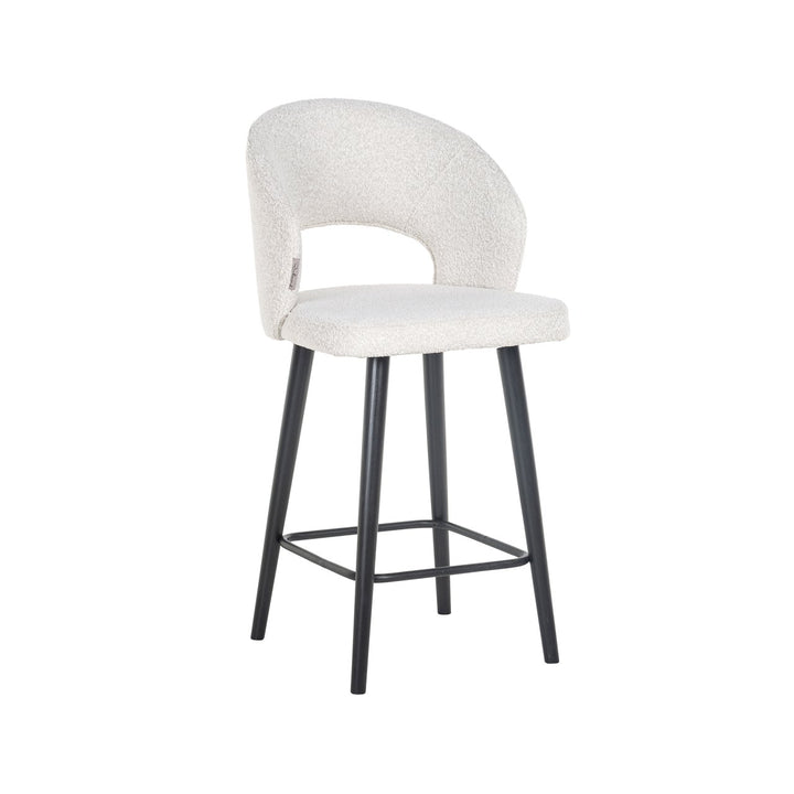Counter chair Savoy white bouclé