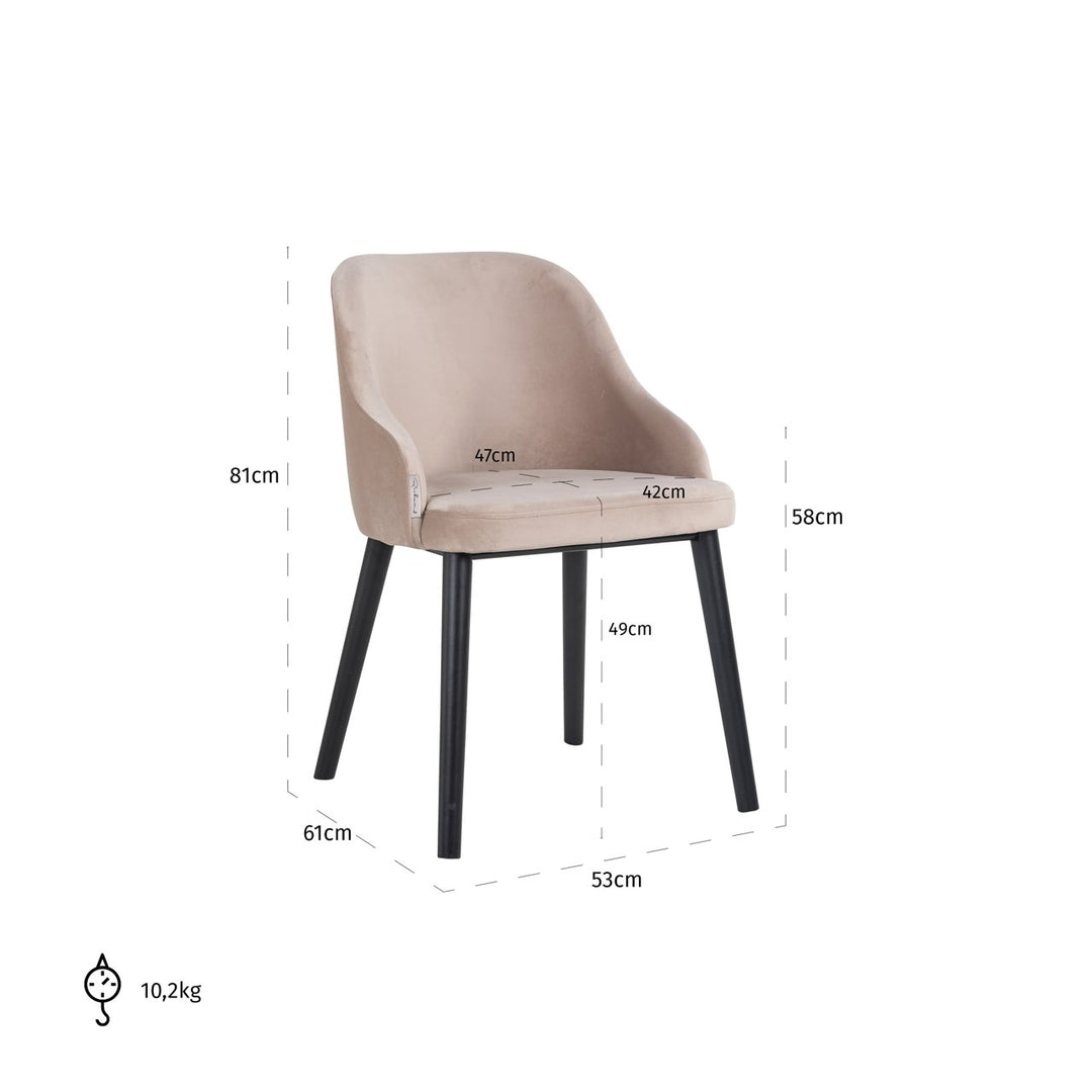 Eetkamerstoel Twiggy khaki velvet