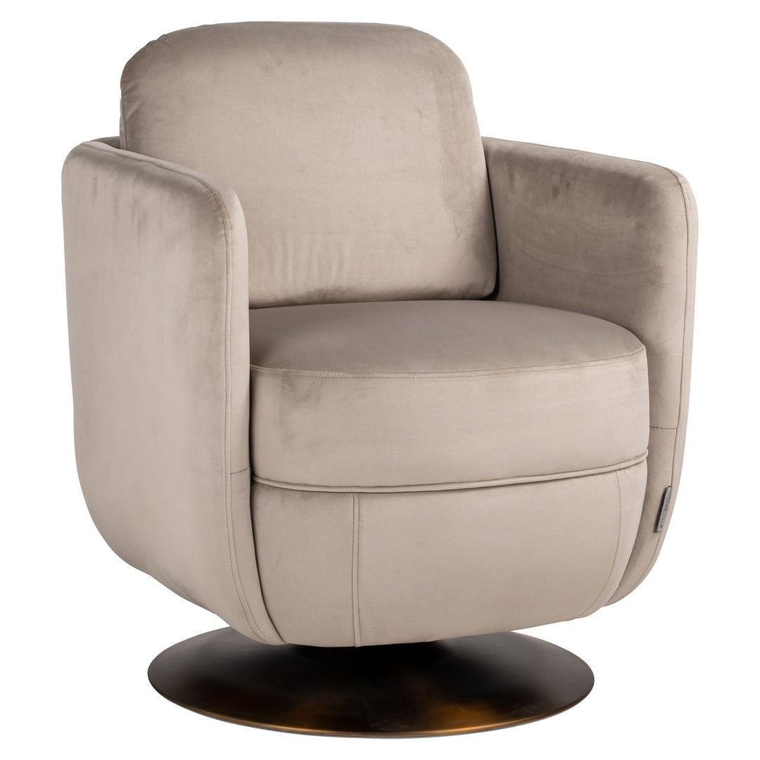 Lounge chair Turner khaki velvet swivel fire retardant
