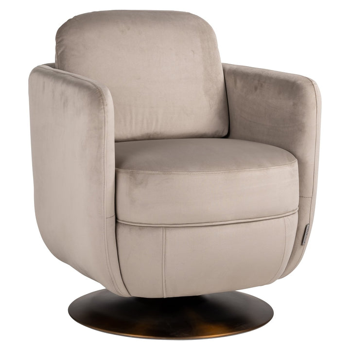 Lounge chair Turner khaki velvet swivel fire retardant