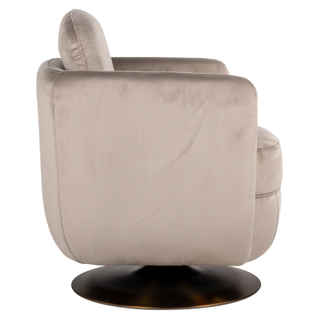 Lounge chair Turner khaki velvet swivel fire retardant
