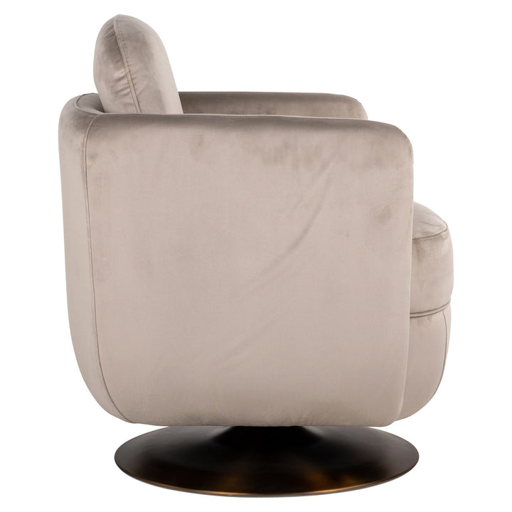 Lounge chair Turner khaki velvet swivel fire retardant