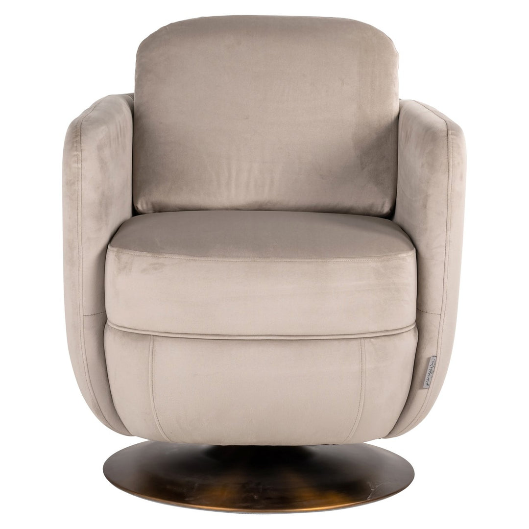 Lounge chair Turner khaki velvet swivel fire retardant