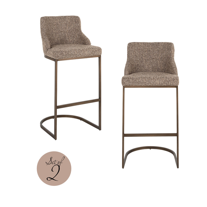 Richmond Barstoel Bolton Brown Tweed (Set van 2)