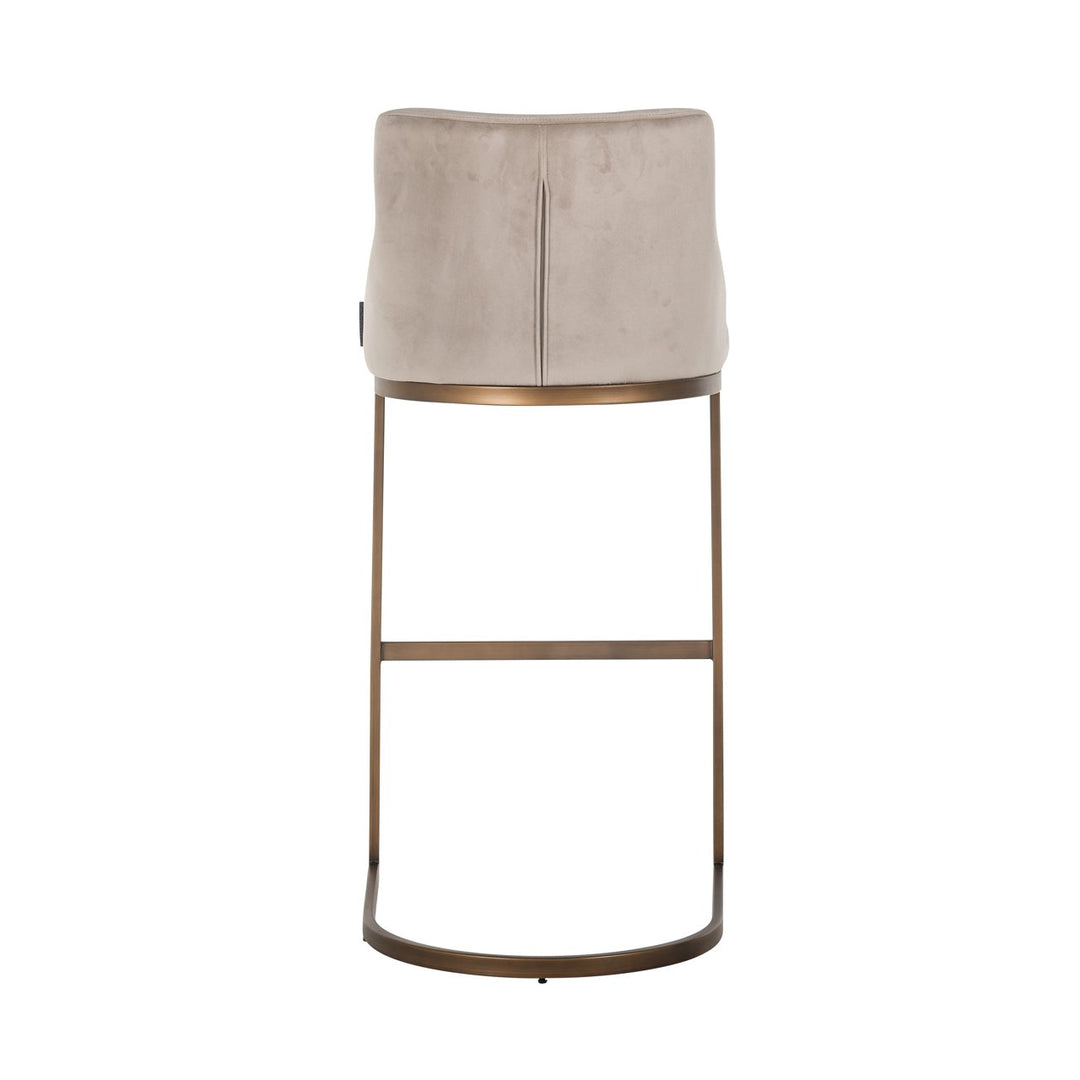 Bar chair Bolton khaki velvet brushed gold fire retardant (Set of 2)