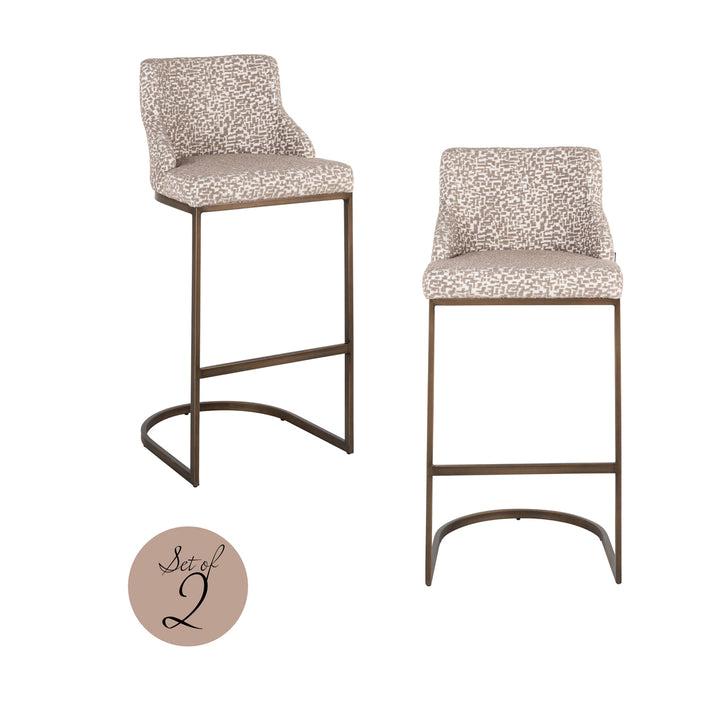 Richmond Barstoel Bolton Naturel Geo (Set van 2)