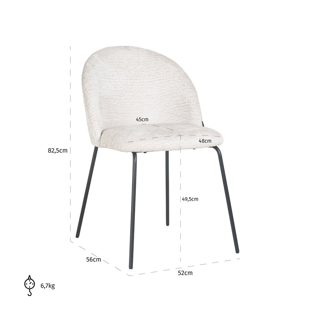 Dining chair Alyssa cream fusion (Set of 2)