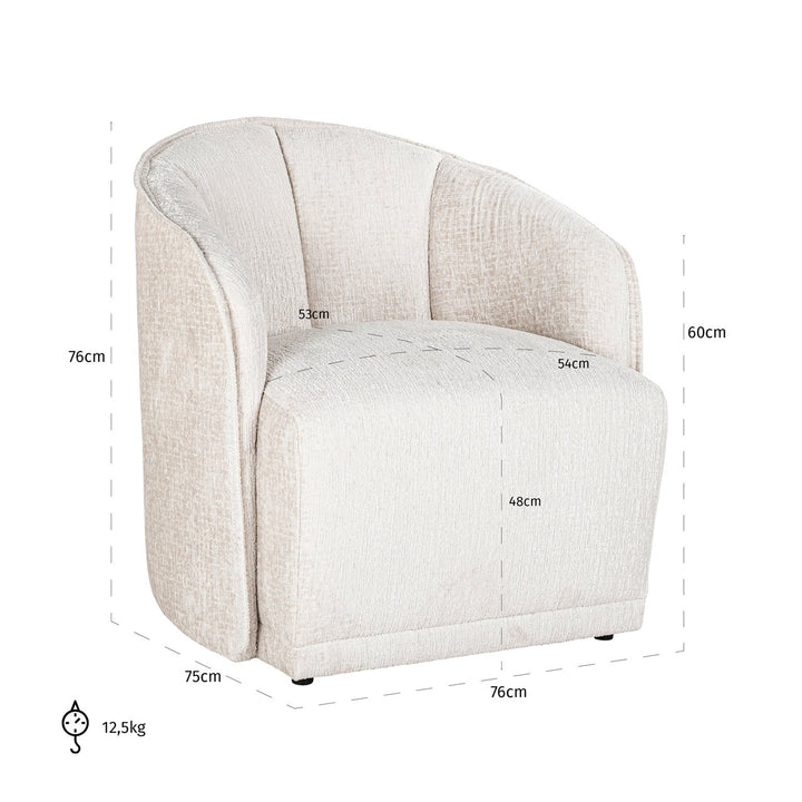 Lounge chair Maryse cream fusion