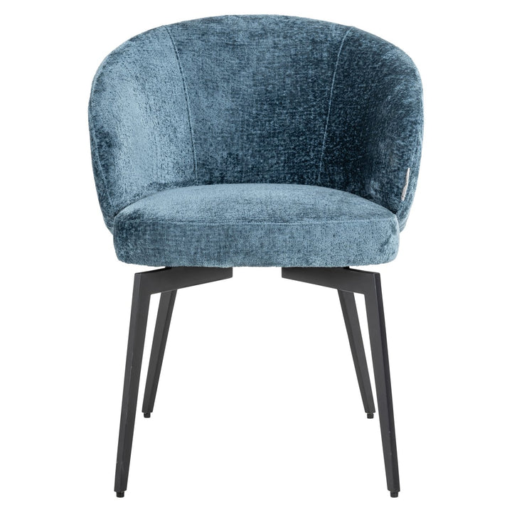 Esszimmerstuhl Amphara blau Chenille feuerhemmend