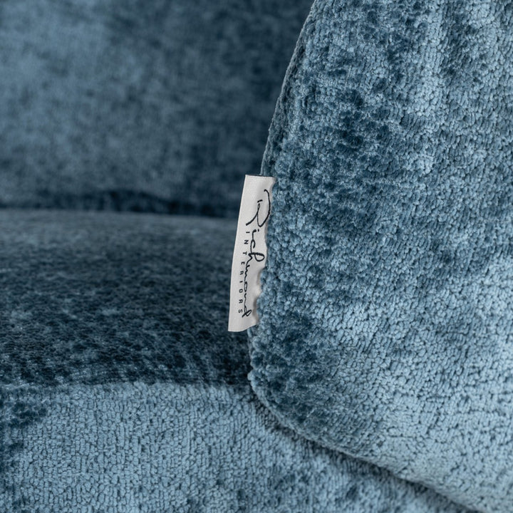 Esszimmerstuhl Amphara blau Chenille feuerhemmend
