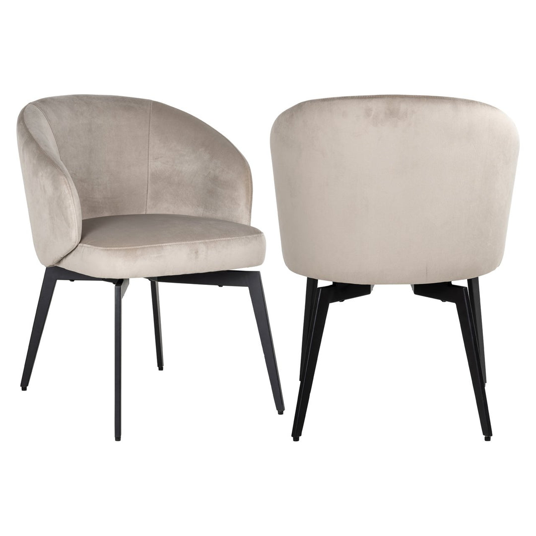 Dining room chair Amphara khaki velvet fire retardant