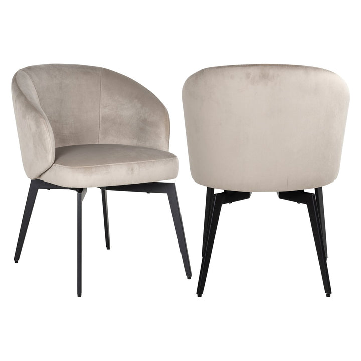 Dining room chair Amphara khaki velvet fire retardant