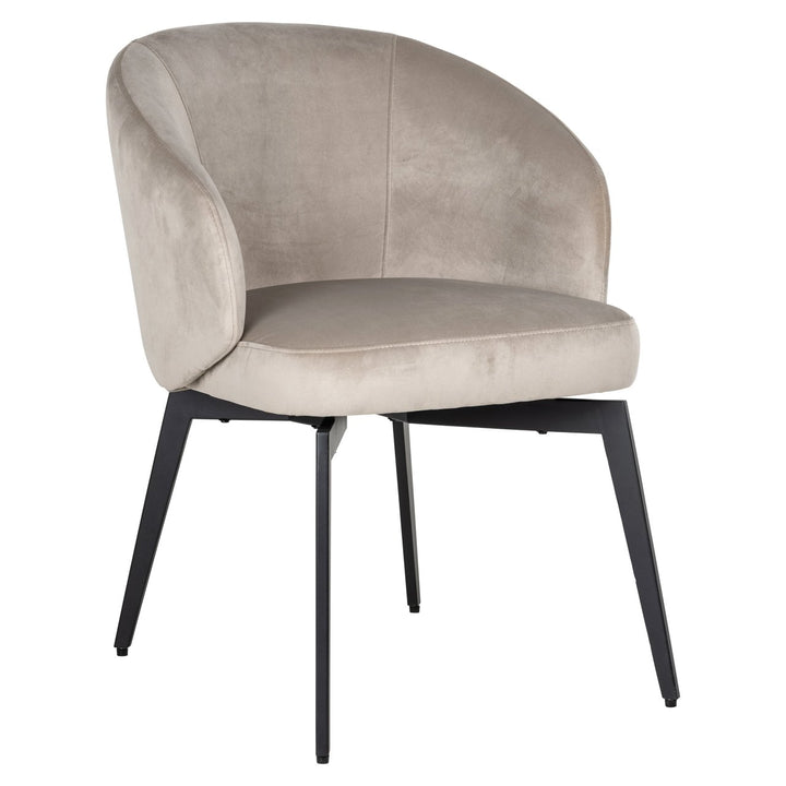 Dining room chair Amphara khaki velvet fire retardant