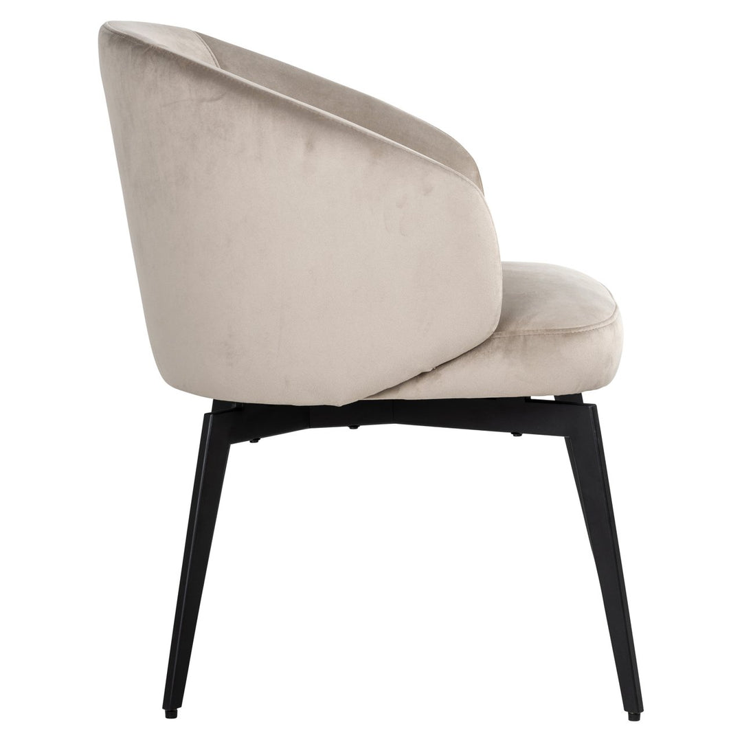 Dining room chair Amphara khaki velvet fire retardant
