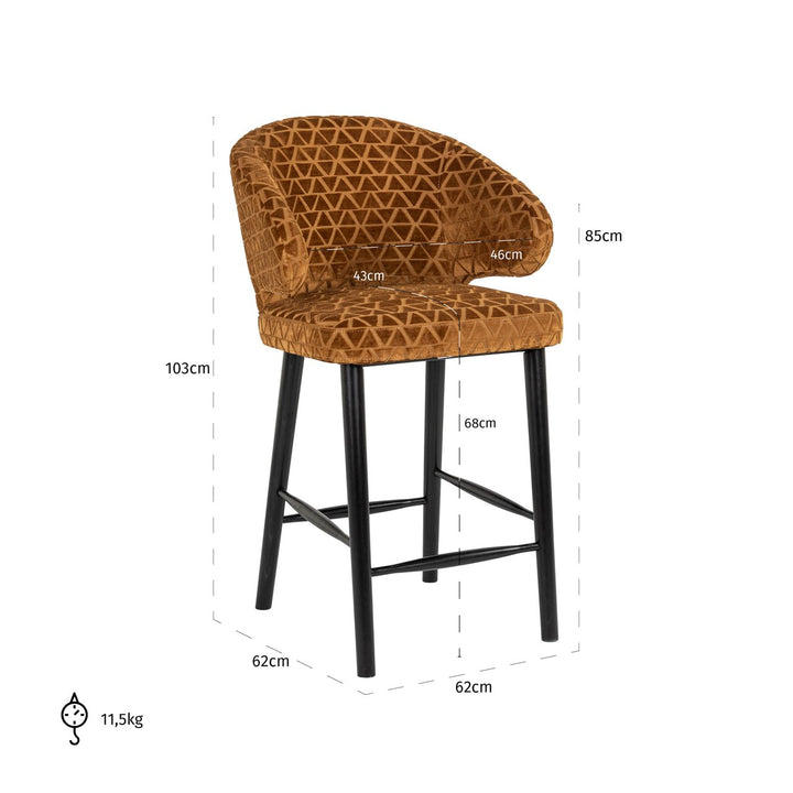 Counter chair Indigo old gold triangle